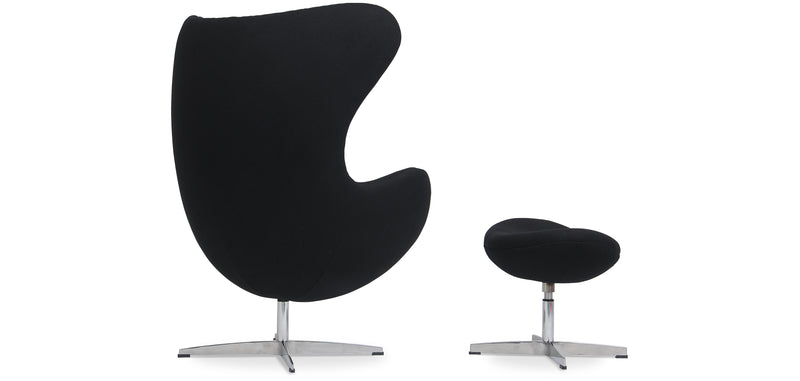 Fauteuil avec repose-pieds design en forme d'œuf - Revêtement en tissu - Brave