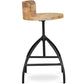 Taboret Design Industrialny - Retro - Drewno i Metal - Onawa