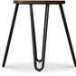Okrągły stołek barowy - industrialny design - drewno i stal - 43cm - Hairpin