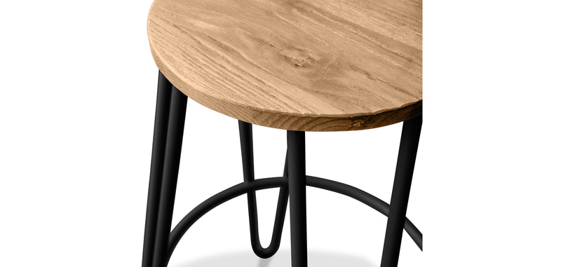 Sgabello da bar Hairpin 66cm - Legno chiaro e metallo