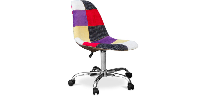 Chaise de Bureau à roulettes - Chaise de Bureau - Tapissée en Patchwork - Tessa