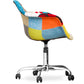 Chaise de bureau avec accoudoirs - Chaise de bureau à roulettes - Tapissée en patchwork - Patty