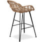 Taboret barowy z podłokietnikami - Styl Boho Bali - 65cm - Many
