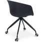 Chaise de bureau tapissée avec accoudoirs - Chaise de bureau à roulettes - Noir et blanc - Jodie