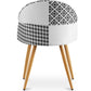 Chaise de salle à manger - tapissée en patchwork noir et blanc - Evelyne