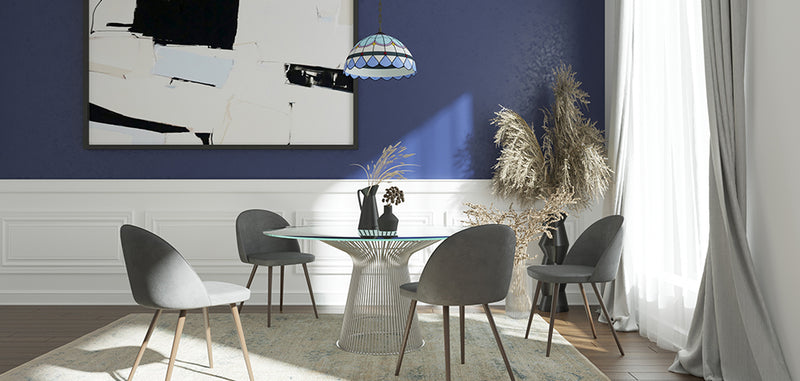 Table à manger ronde - Verre et Métal - Barrel