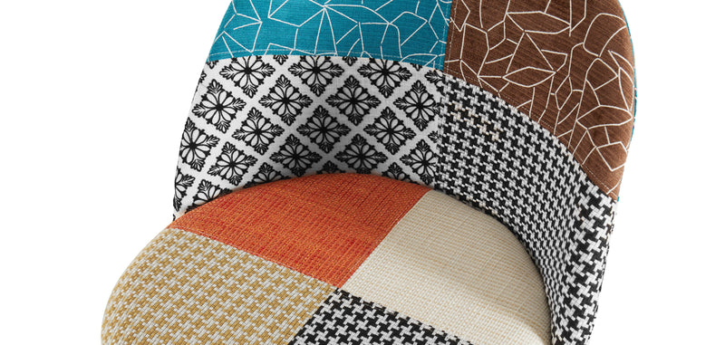 Tabouret Rembourré en Patchwork - Style Scandinave - Patty