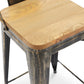 Bar stool with backrest - Industrial design - Wood and steel - 60cm - New edition - Stylix