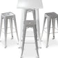 Pack Tabouret Blanc Table & 4 Tabourets de Bar Design Industriel - Métal - Nouvelle Edition - Bistrot Stylix