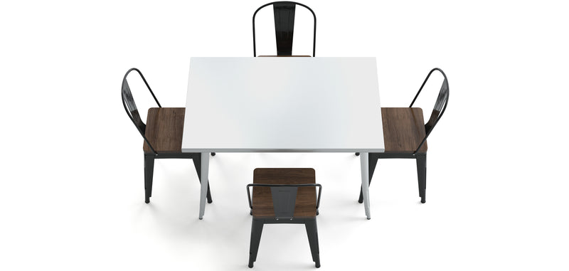Pack Table à manger et 4 chaises à manger Design industriel - Nouvelle édition- Bistrot Stylix