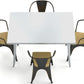 Pack Table de salle à manger et 4 chaises de salle à manger avec accoudoirs Design industriel - Nouvelle édition - Bistrot Stylix
