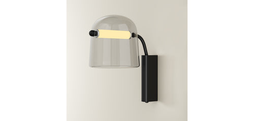Wall lamp in modern design, smoked glass - Bim