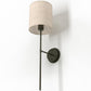 Lamp Wall Light - Black with Fabric Shade - Dena - gallery 8
