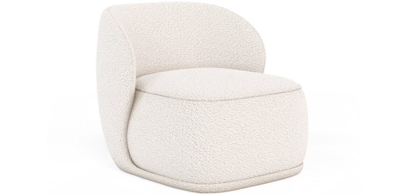 Fauteuil en bouclette fausse fourrure Tapissée - Boucles Blanches - Mykel