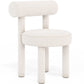 Chaise de salle à manger en bouclette fausse fourrure Tapissée - Boucles Blanches - Rhys