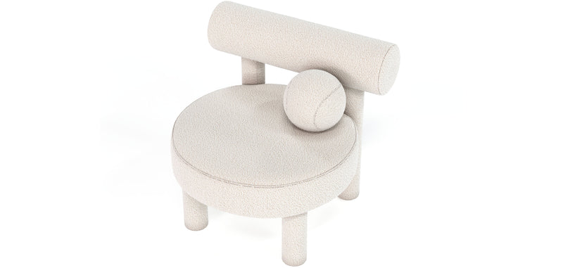 Fauteuil en bouclette fausse fourrure Tapissée - Boucles Blanches - Klena