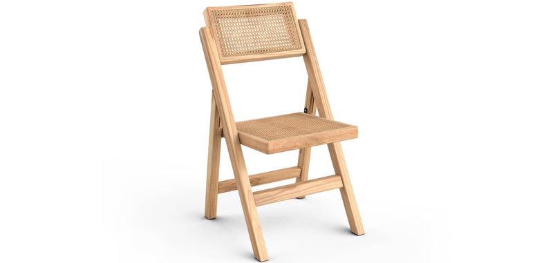Chaise pliante en bois et rotin pour salle à manger - Umbra