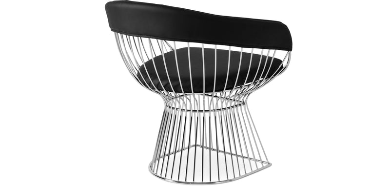 Chaise de salle à manger avec accoudoirs - Cuir et métal - Barrel