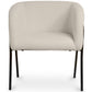 Chaise de salle à manger en bouclette fausse fourrure Tapissée - Boucles Blanches - James