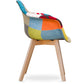 Krzesło do jadalni z podłokietnikami - tapicerka patchwork - Pixi