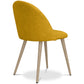 Dining Chair Upholstered in Fabric - Scandinavian Style Solid Natural Wood Style Legs- Evelyne