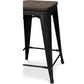 Bar Stool - Industrial Design - Wood and Steel - 60cm - Stylix