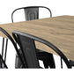 Dining Table Set - Industrial Design 150cm + Set of 6 Dining Chairs - Industrial Design - Hairpin Stylix
