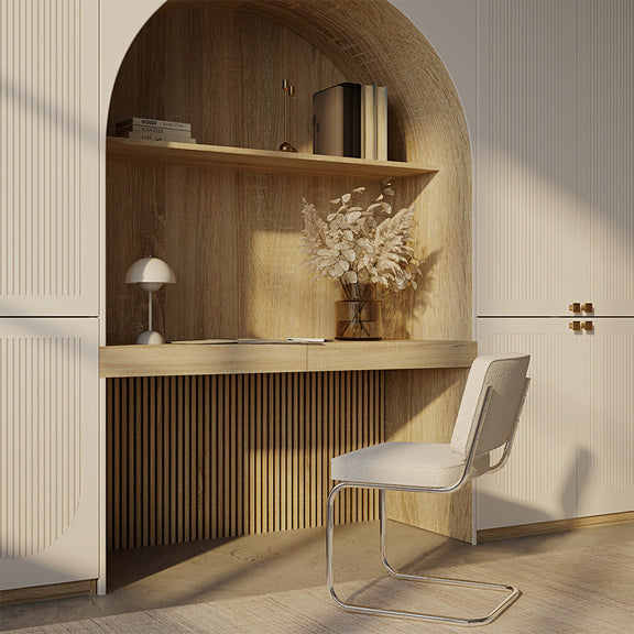 Dining Chair - Upholstered in Bouclé Fabric - Henr - gallery 4