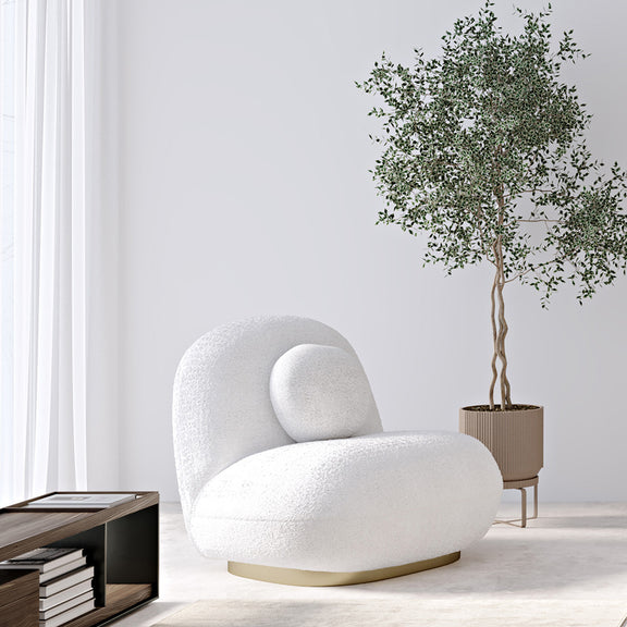 Bouclé fabric upholstered armchair - Larry - gallery 3