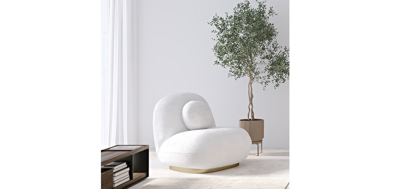 Bouclé fabric upholstered armchair - Larry - gallery 5