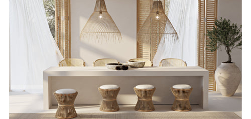 Pleciona lampa wisząca z rattanu w stylu boho Bali - Trui