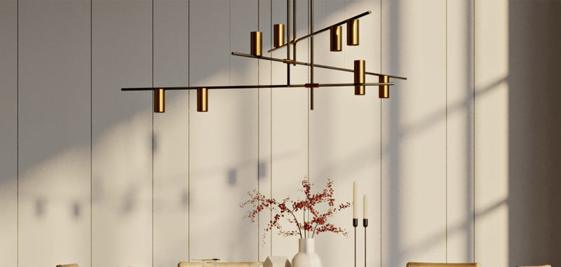 Modern hanging light, metal LEDs - Piper