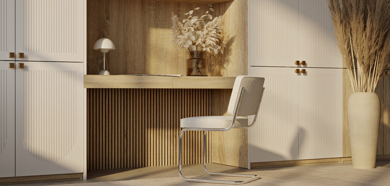 Chaise de salle à manger En Bouclette Fausse Fourrure Tapissée - Boucles Blanches - Henr