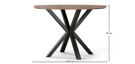 Round Dining Table - Industrial - Wood and Metal - Bayron - gallery 8