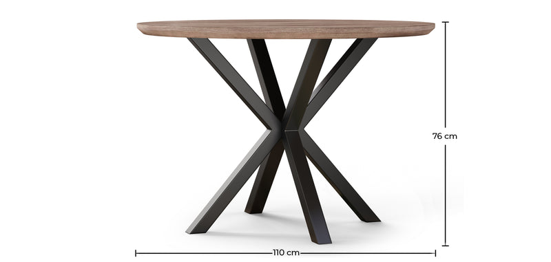 Round Dining Table - Industrial - Wood and Metal - Bayron - gallery 8