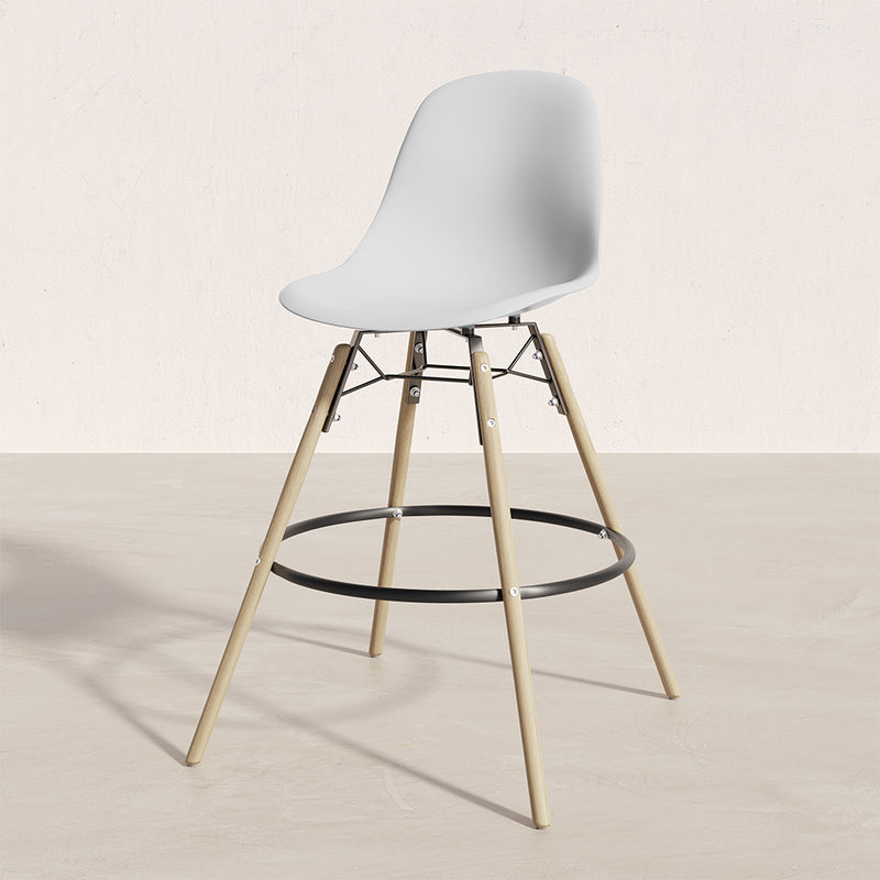 Bar Stool - Scandinavian Design - Wooden Legs - Pack of 4 - Skögur