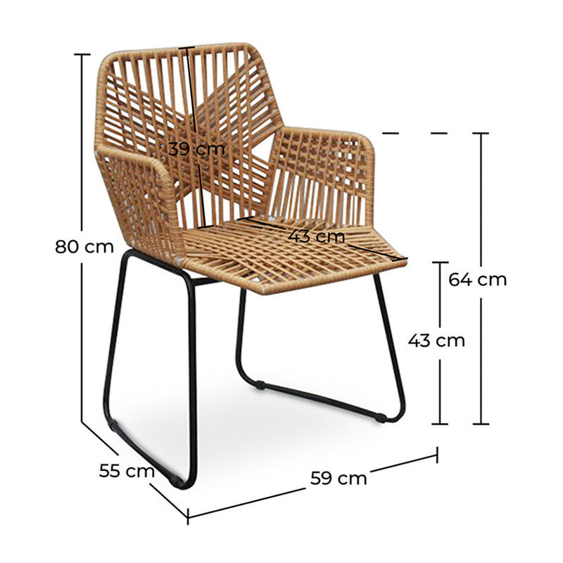 Rattan Dining Chair - Garden Chair Boho Bali Design - Tale - gallery 6