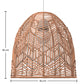 Rattan Ceiling Lamp - Boho Bali Design Pendant Lamp - Bu - Dimensions diagram