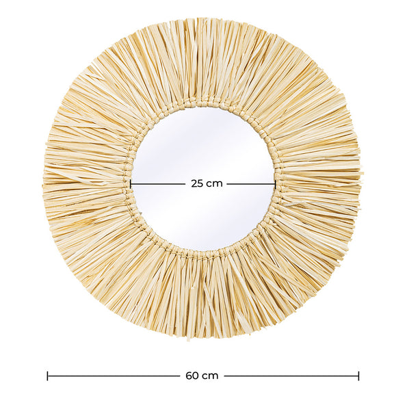 Wall Mirror - Boho Bali Round Design (60 cm) - Grel - Dimensions diagram