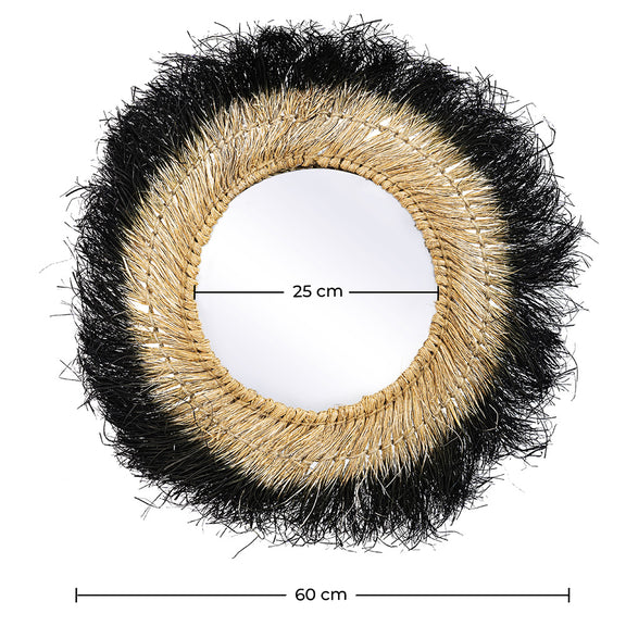 Wall Mirror - Boho Bali Round Design (60 cm) - Bioe - Dimensions diagram
