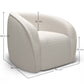 Armchair with Armrests - Upholstered in Boucle Fabric - Seral - Dimensions diagram