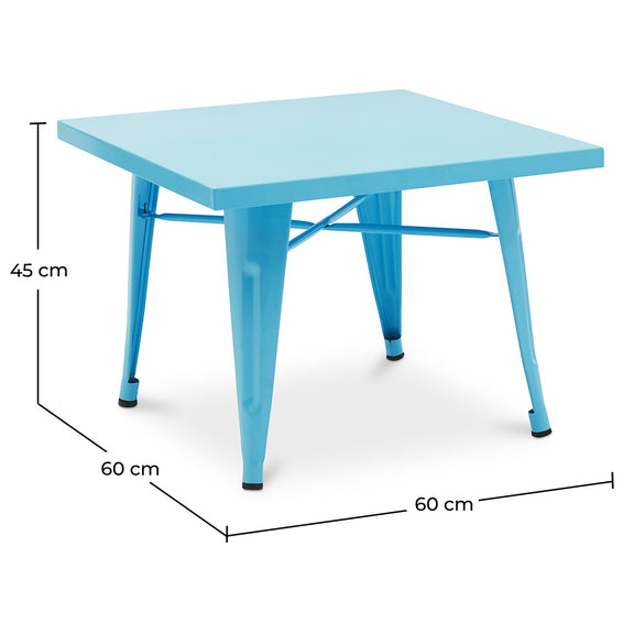 Children's Table - Industrial Design - Metal - 60cm - New Edition - Stylix - Dimensions diagram