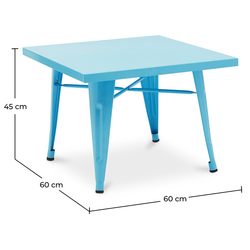 Children's Table - Industrial Design - Metal - 60cm - New Edition - Stylix - Dimensions diagram