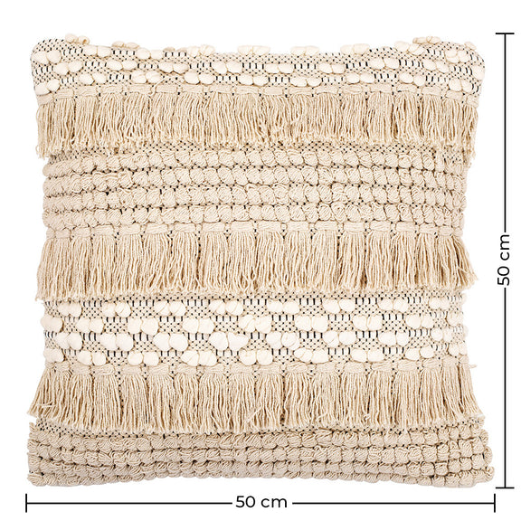 Boho Bali Style Cushion - Cover and Filling Included - Chelay - Dimensions diagram