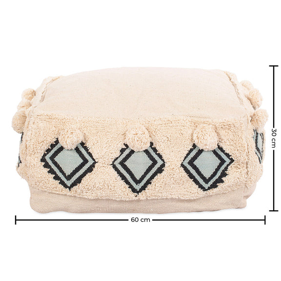 Boho Bali Style Pouffe Seat - Adelaida - Dimensions diagram