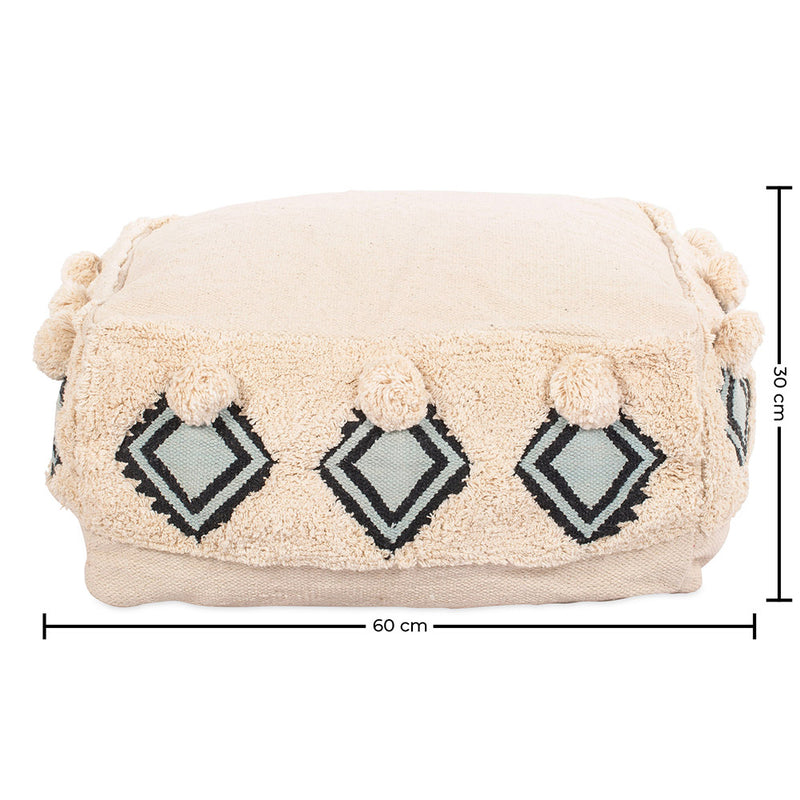 Boho Bali Style Pouffe Seat - Adelaida - Dimensions diagram