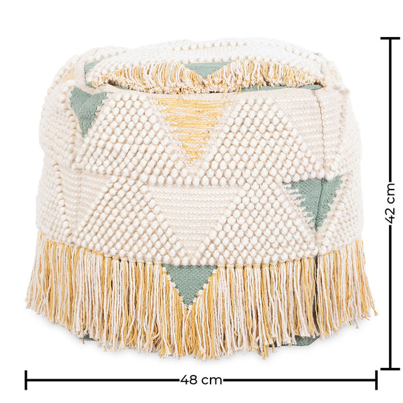 Boho Bali Style Pouffe Seat - Jacqueline - Dimensions diagram