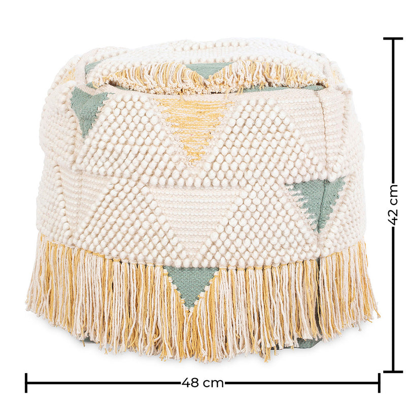 Boho Bali Style Pouffe Seat - Jacqueline - Dimensions diagram