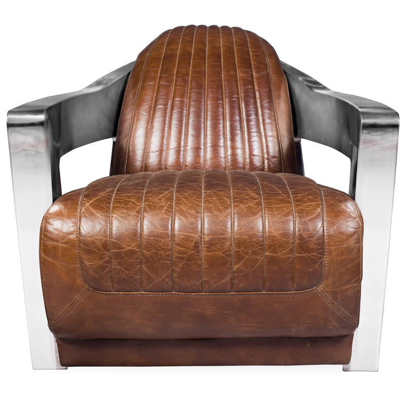 Fauteuil design avec accoudoirs - Revêtu de cuir - Lounge