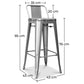 Bar Stool with Backrest - Industrial Design - 76cm - New Edition - Stylix - gallery 6